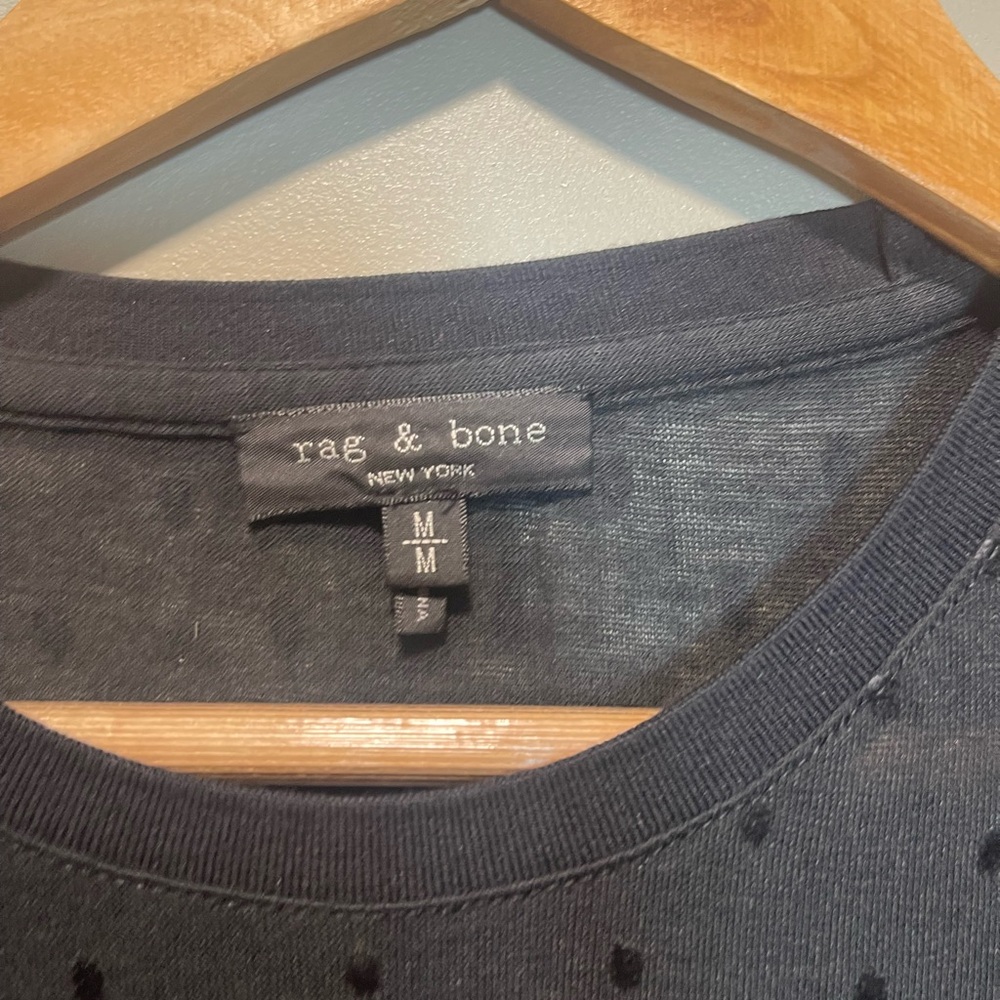 Rag & Bone Black Fitted Short Sleeve T-Shirt - Picture 4 of 6